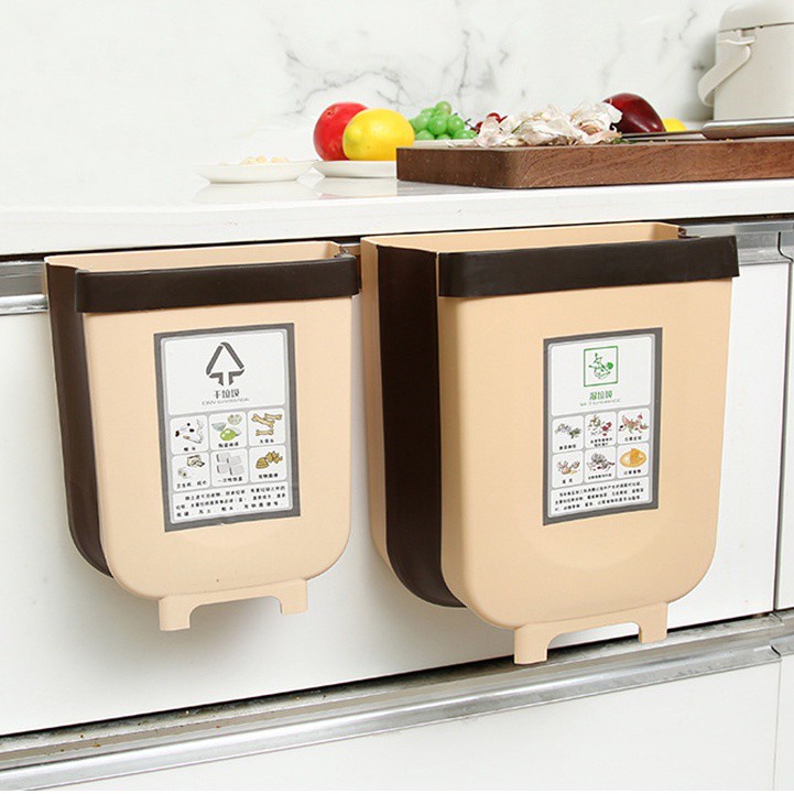Thùng Rác Gấp Gọn Thông Minh Treo Cửa Bếp Cửa Tủ Tiện Lợi