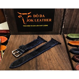 dây đồng hồ da đà điểu apple watch màu xanh navy