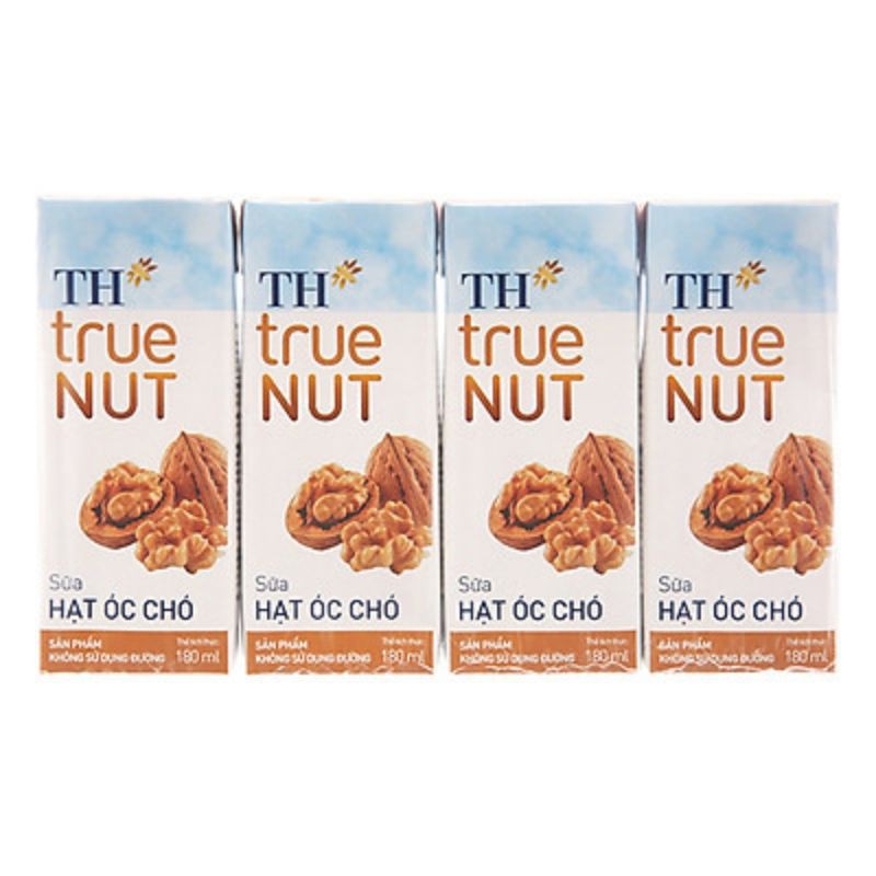 Lốc 4 hộp Sữa hạt Óc chó TH true NUT 180ml hsd 2021