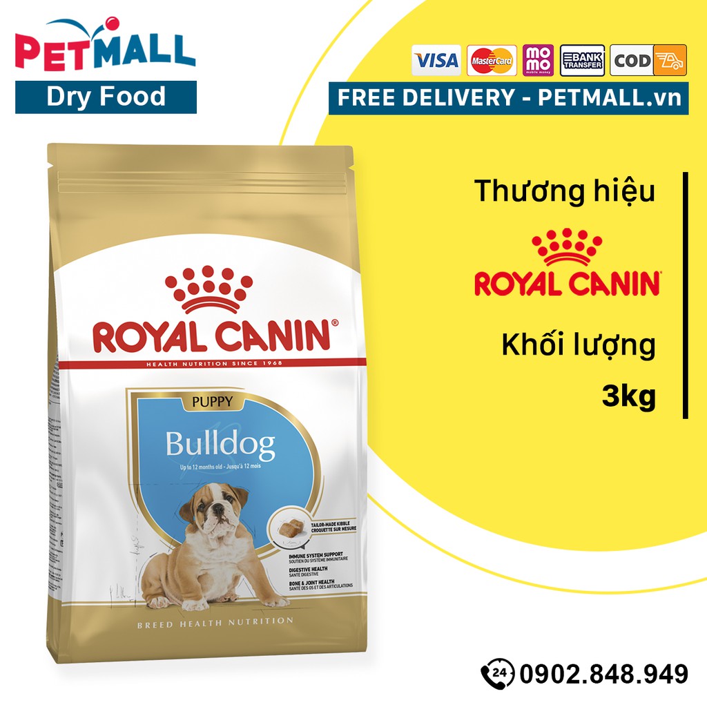 Thức ăn hạt Royal Canin Bulldog Puppy 3kg