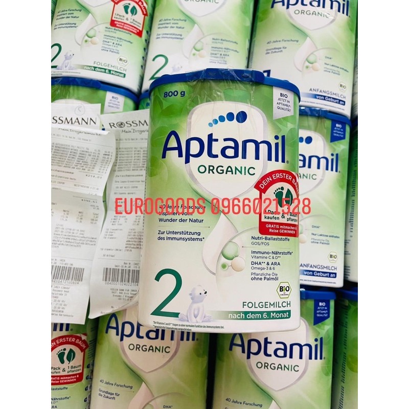 Sữa Aptamic Đức ⚡ HÀNG CHUẨN ⚡ Sữa Aptamil Organic Đức Số 1, 2 Hộp 800g Phát Triển Toàn diện cho bé [ Hàng Air]