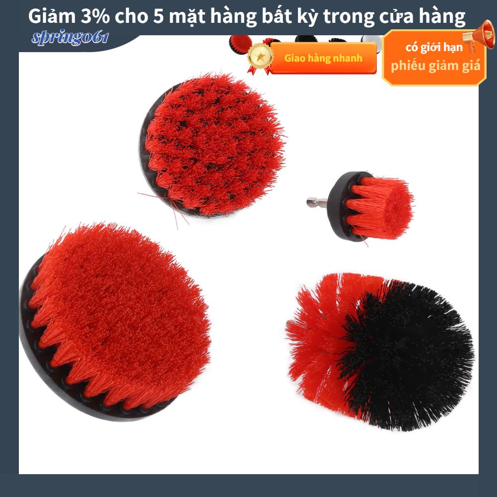 Spring061 4 cái Chổi khoan Phần đính kèm Bộ Công cụ làm sạch Máy chà sàn điện cho Xe ô tô máy