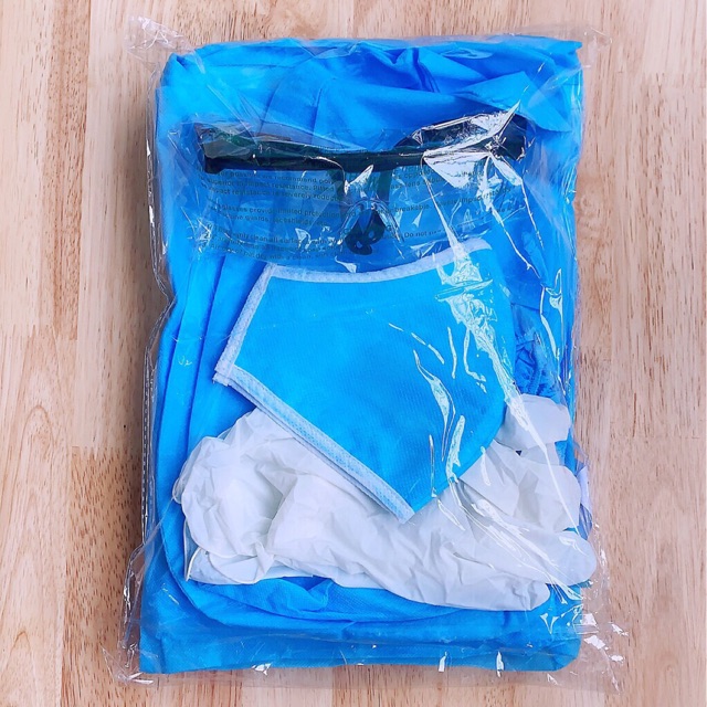 Bộ đồ chống dịch U7 ( quần, áo, mũ, bọc giầy, khẩu trang, kính chống uv, găng tay)