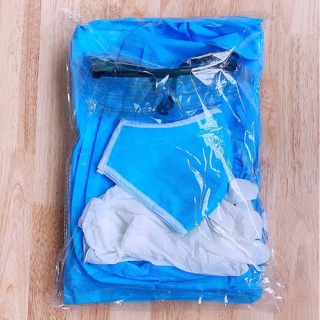 Bộ đồ chống dịch U7 ( quần, áo, mũ, bọc giầy, khẩu trang, kính chống uv, găng tay)