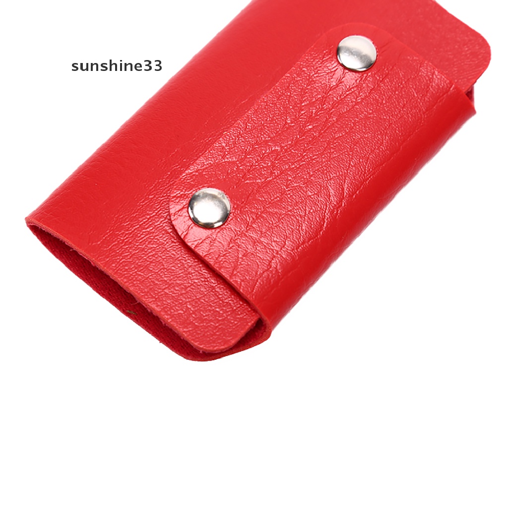 SU Women Men Leather Car KeyChain Card Holder Wallet Case key Organizer Bag keyring n