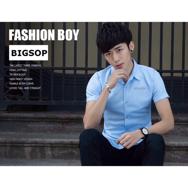 Sơ mi ngắn trơn nhiều mẫu form Hàn Quốc | BigBuy360 - bigbuy360.vn