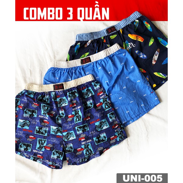 Combo 3 Quần Short Ngủ Nhiều Màu UNI-005 (Giao Màu Ngẫu Nhiên)