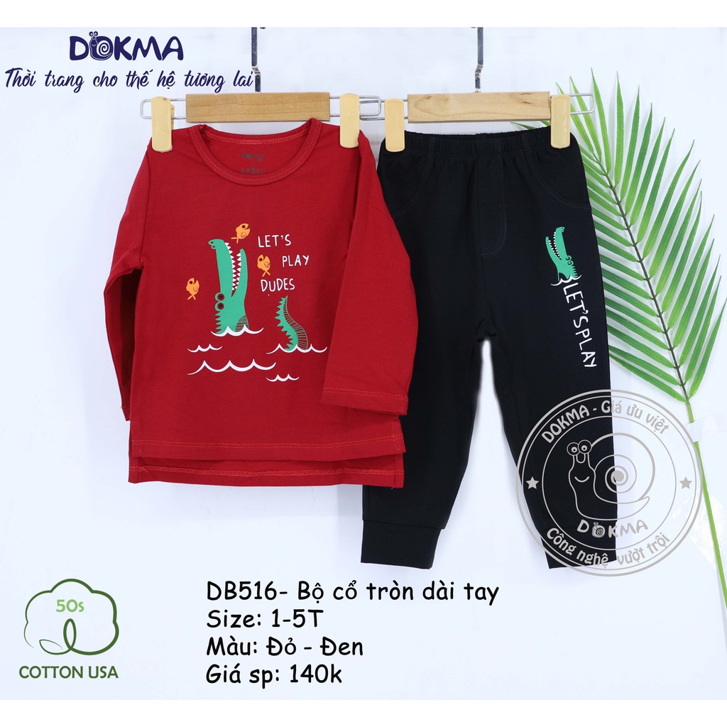 Dokma - Bộ cổ tròn dài tay BT+ BG (1-5Y) DB516