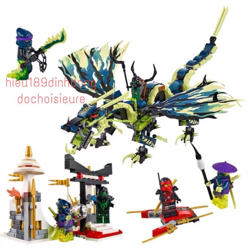 Lắp ráp xếp hình NOT LEGO NINJAGO MOVIE 70736 LEPIN 06018 BELA 10400 : Cuộc tấn công của Rồng Ma Morro 659 mảnh