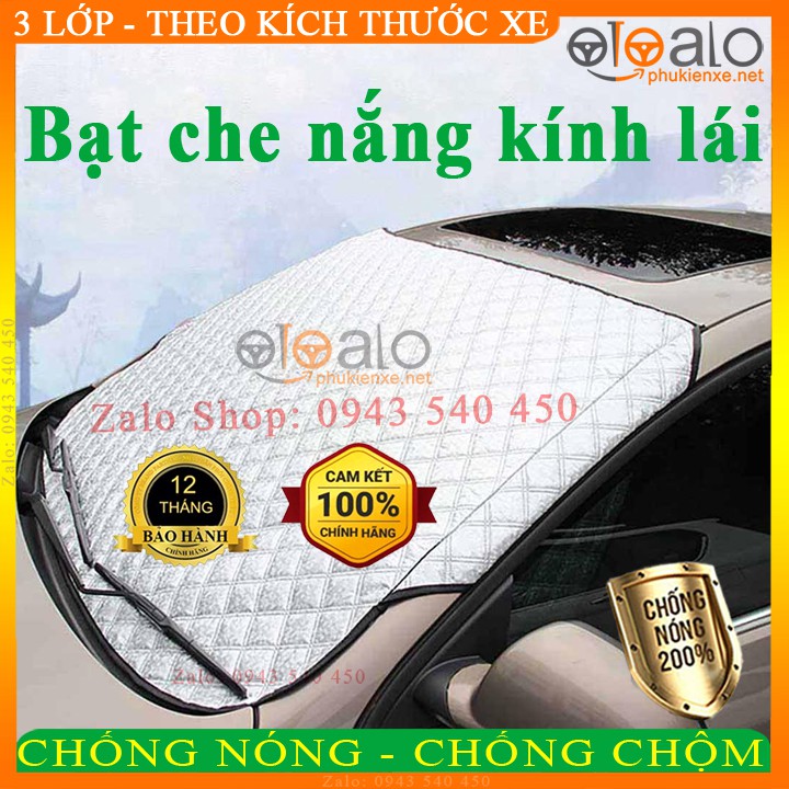 Tấm che nắng kính lái xe Toyota Wigo 3 Lớp Cao Cấp - Màu Bạc - OTOALO