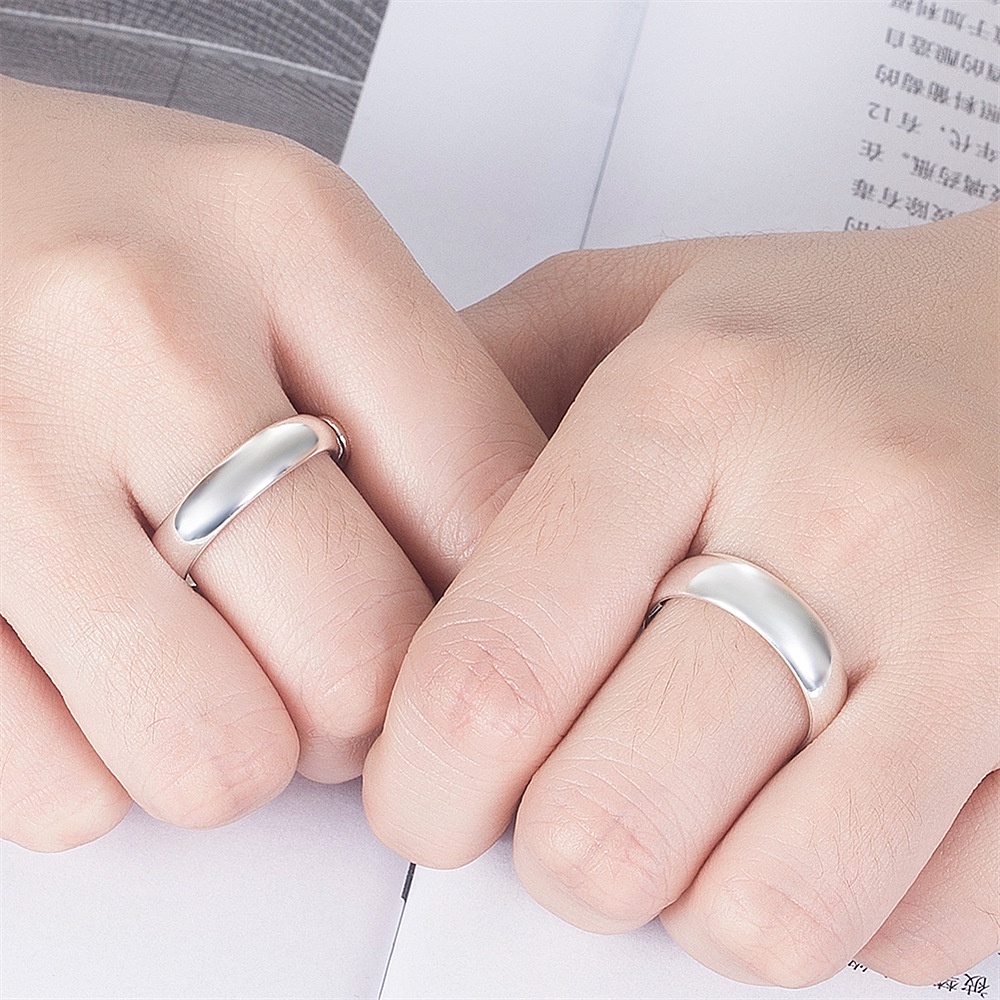 1 nhẫn thép không gỉ mạ vàng/bạc 6mm thời trang