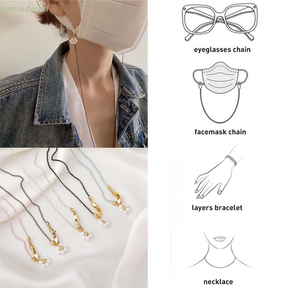 (Hàng Mới Về) Dây Đeo Kính Gắn Ngọc Trai Giả Thời Trang Cho Nam Nữ