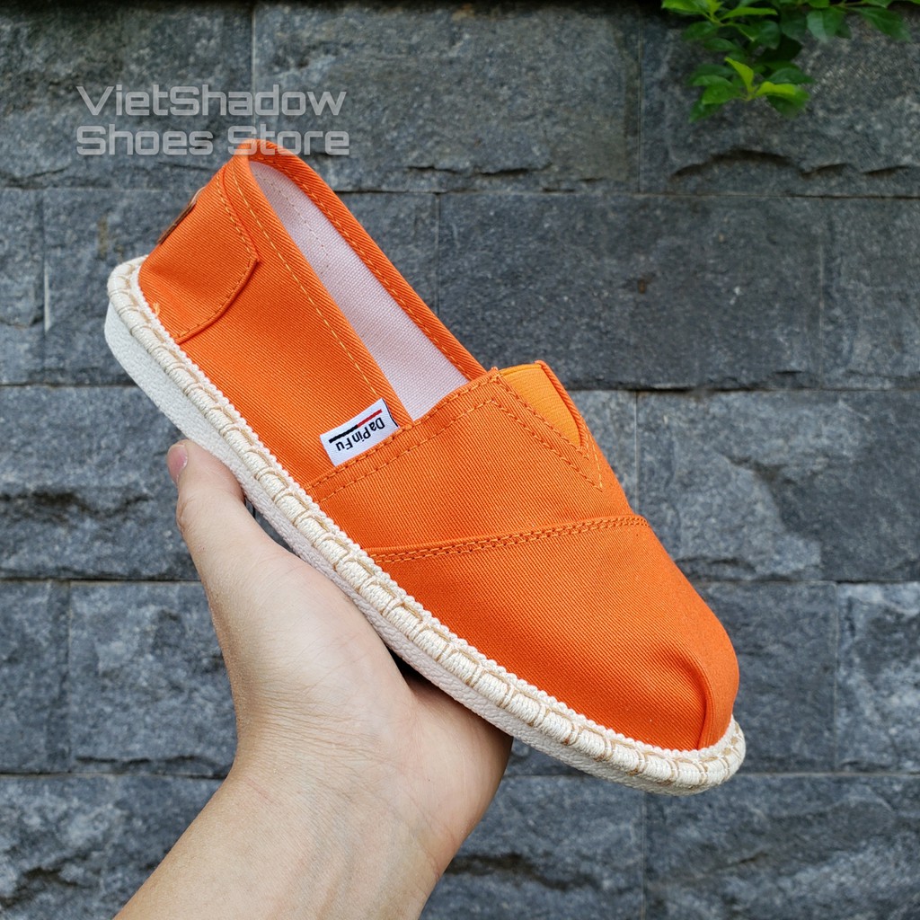 Slip on cói nữ - Giày lười vải nữ cao cấp - Vải thô 3 màu (đen), (cam) và (trắng) - Mã SP B53