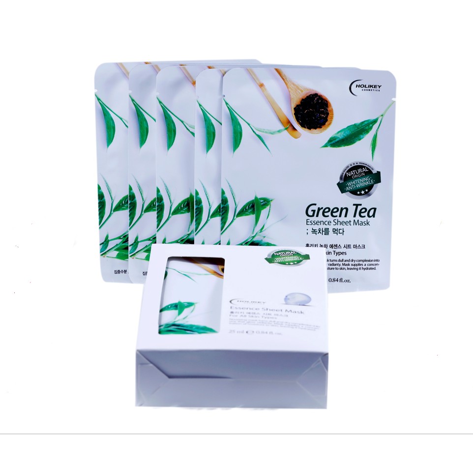 [Lẻ Miếng] Mặt nạ giấy -Mặt nạ dưỡng trắng da chiết xuất từ Trà Xanh ngừa mụn &amp; làm trắng HOLIKEY Hàn Quốc