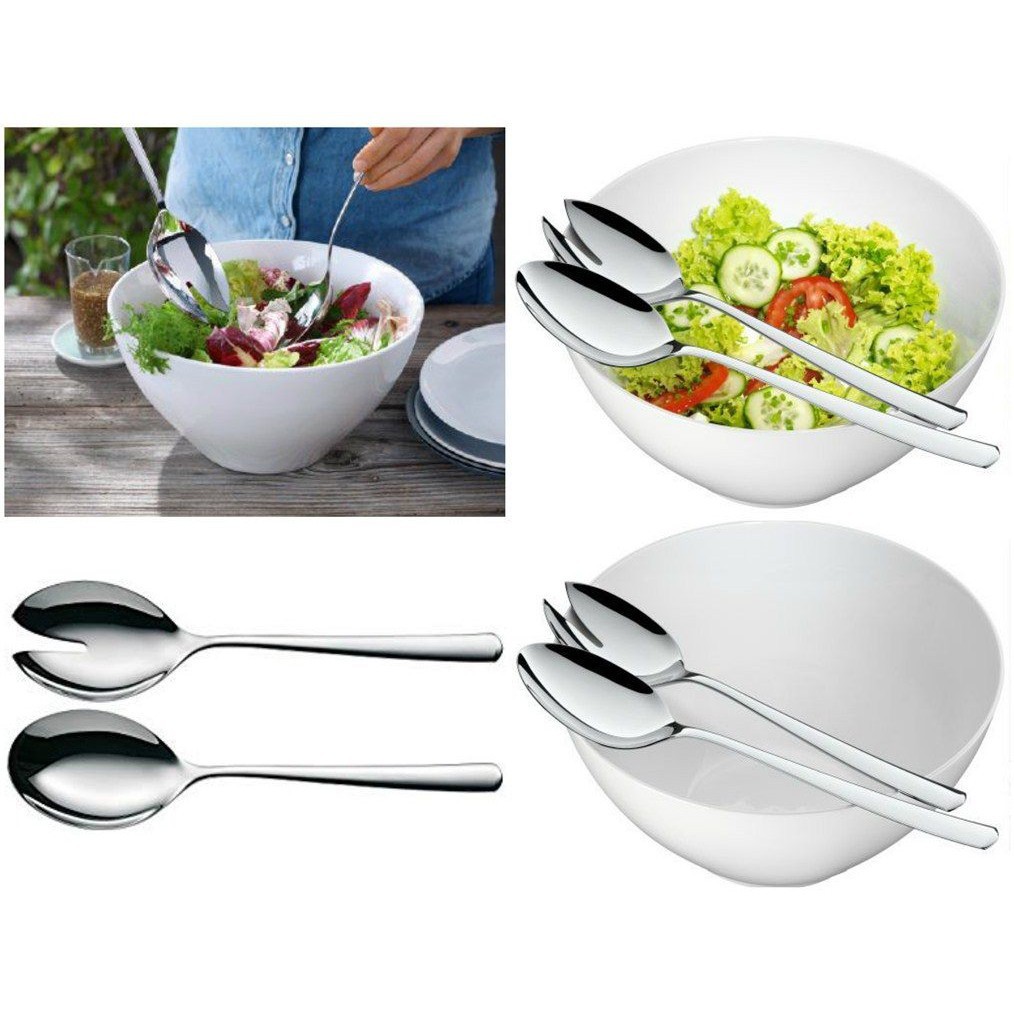 Set 1 bát + 2 thìa WMF trộn Salat set Nuova 30cm [nhập Đức chính hãng]