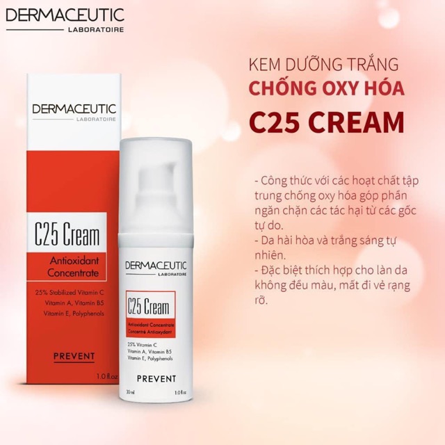 Kem Dưỡng Sáng Da Chống Oxy Hoá C25 Cream Dermaceutic