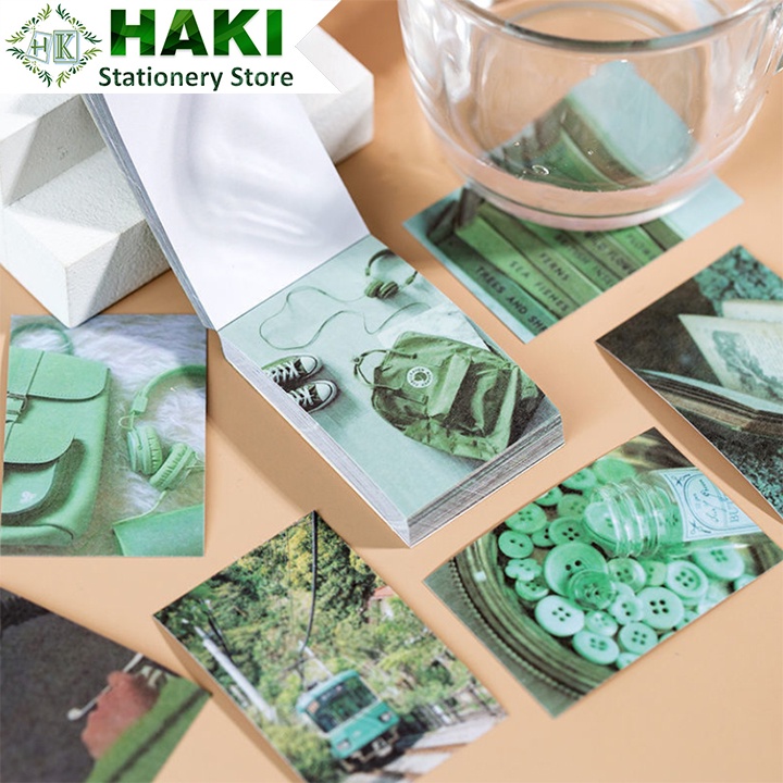 Nhãn dán sticker HAKI 50 hình dán cute trang trí sổ phong cảnh nhiều mẫu ST30