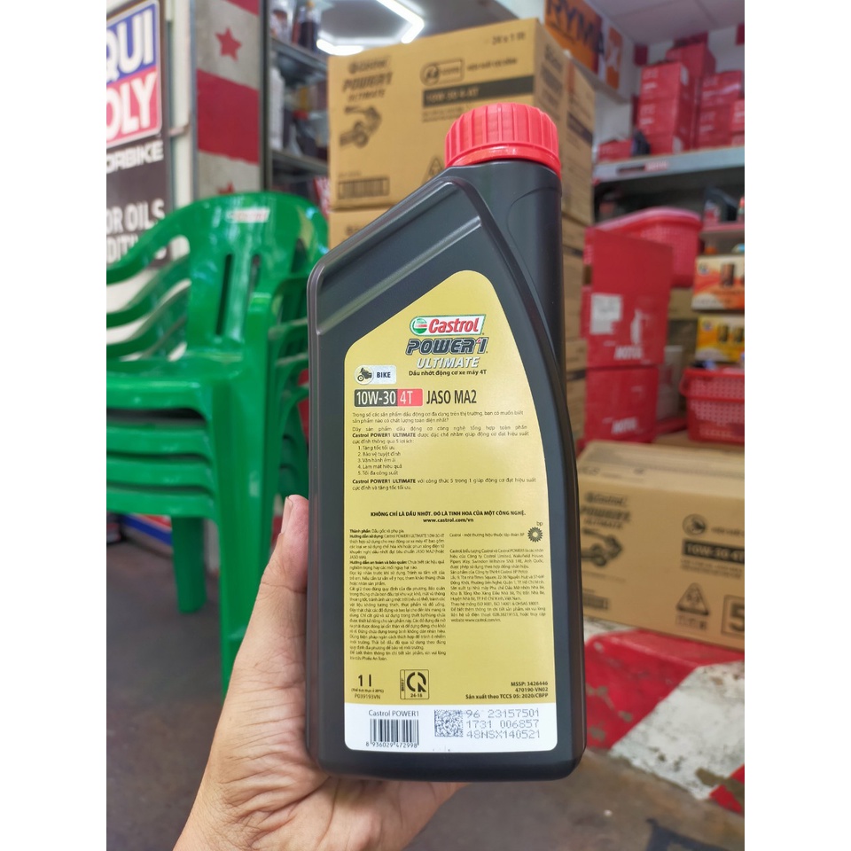 Nhớt Castrol Power 1 ULTIMATE 10W30 dành cho xe số, tay côn mới