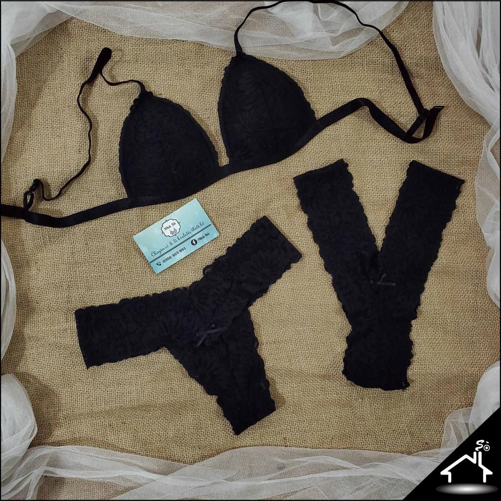 Bộ đồ lót sexy by Nhà Sò ren đen, hồng, xanh quần Y và T NS154