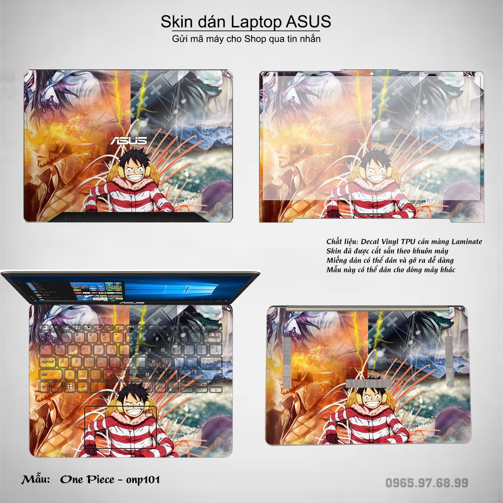 Skin dán Laptop Asus in hình One Piece _nhiều mẫu 10 (inbox mã máy cho Shop)