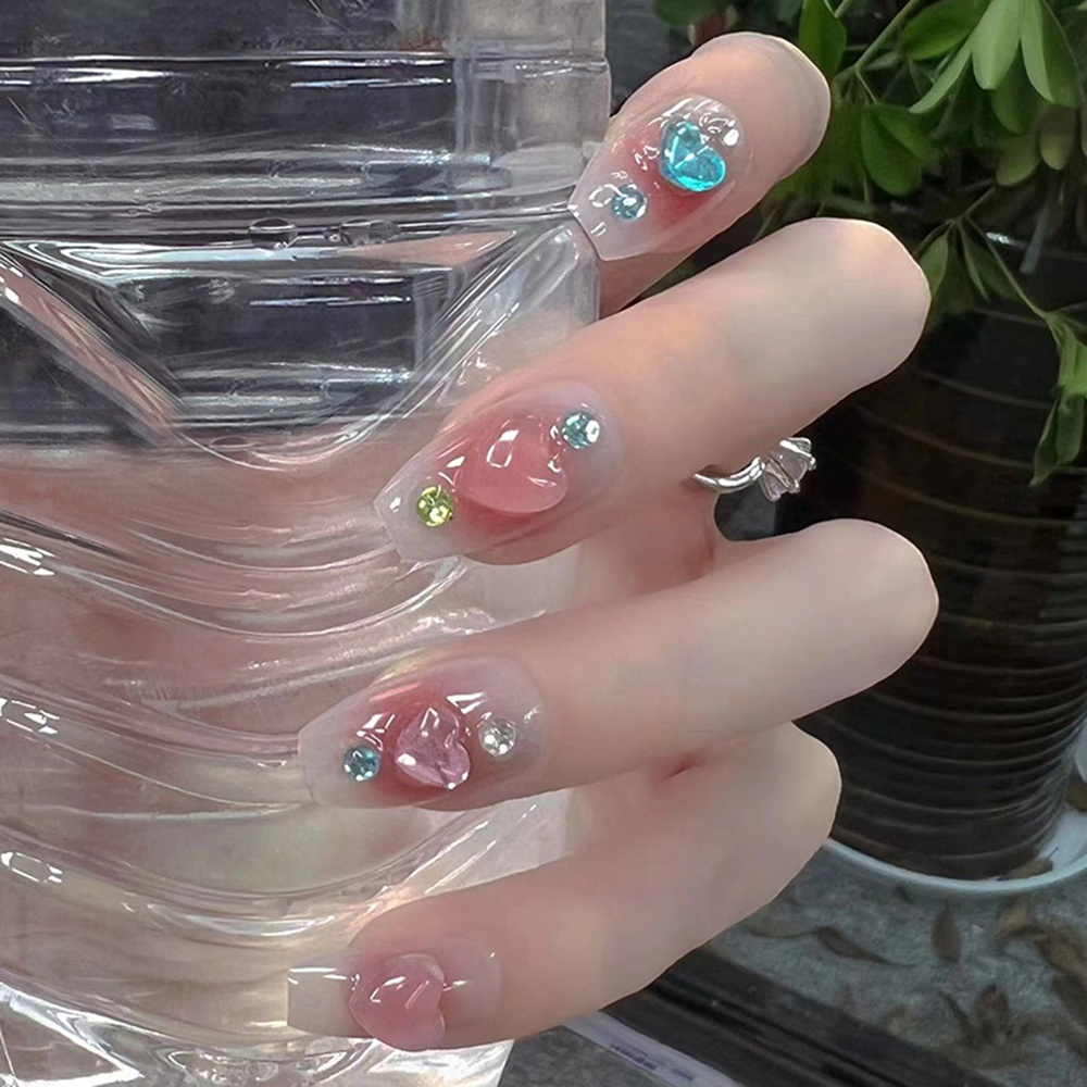 YADORNOS Set 24 Móng Tay Giả Trong Suốt 3D Thời Trang Cá Tính