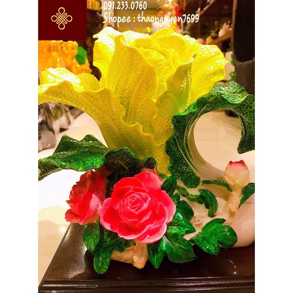 Tượng Bắp cải và hoa mẫu đơn phong thuỷ .