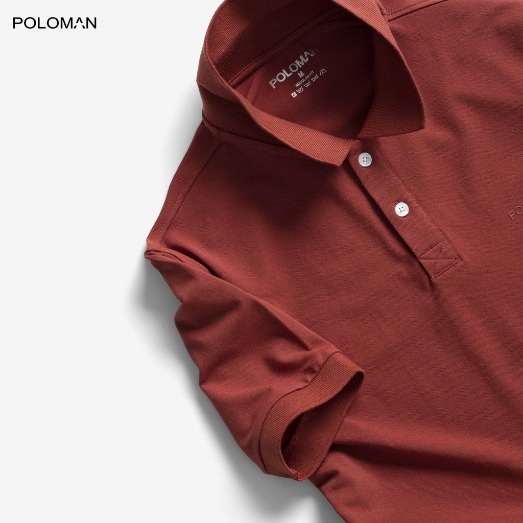 Áo thun POLO nam cổ bẻ BASIC vải cá sấu Cotton xuất xịn, chuẩn đẹp, màu Đỏ - POLOMAN | BigBuy360 - bigbuy360.vn