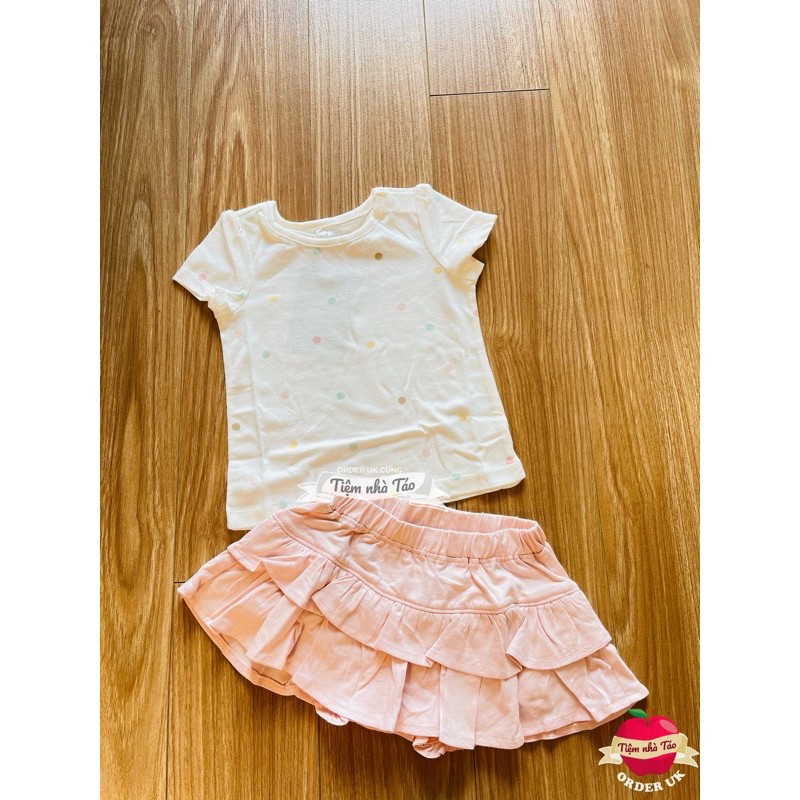 Set áo váy chấm bi hồng