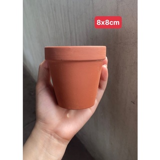 Chậu đất nung 8x8cm - trồng sen đá, xương rồng mini / chậu nâu đất