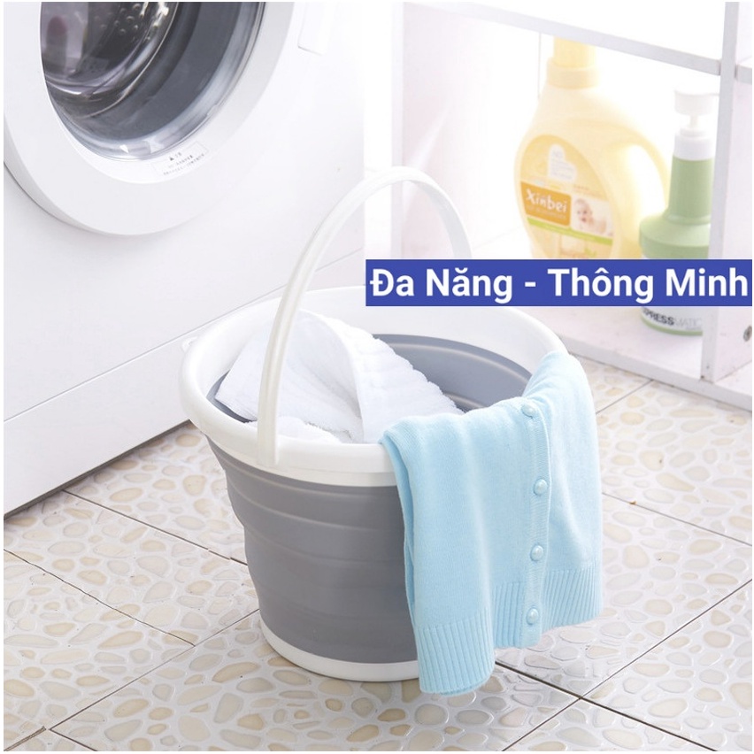 Xô gấp gọn bằng nhựa cao cấp - nhỏ gọn tiện lợi