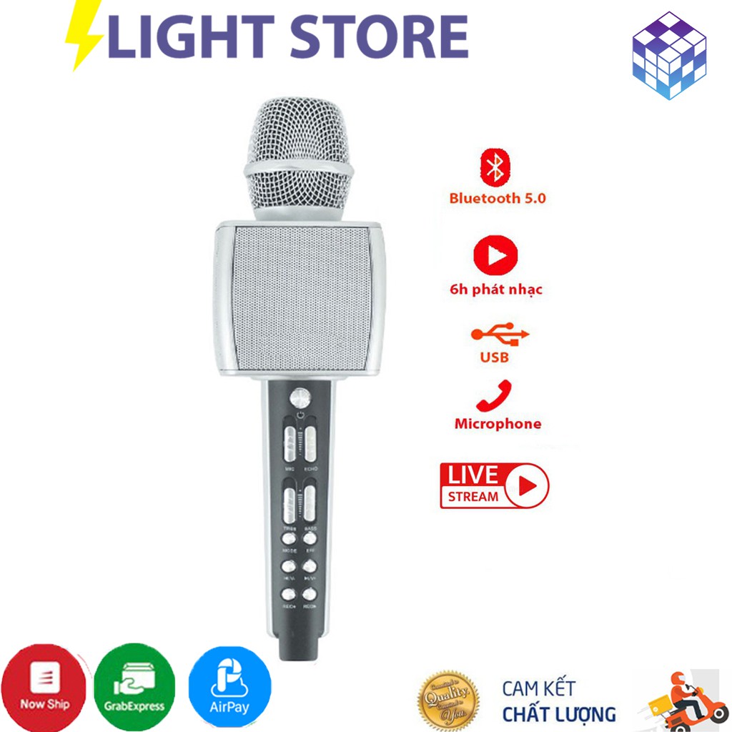 MICRO KARAOKE YS 92 BLUETOOTH KHÔNG DÂY HỖ TRỢ GHI ÂM ĐỔI GIỌNG - BẢO HÀNH