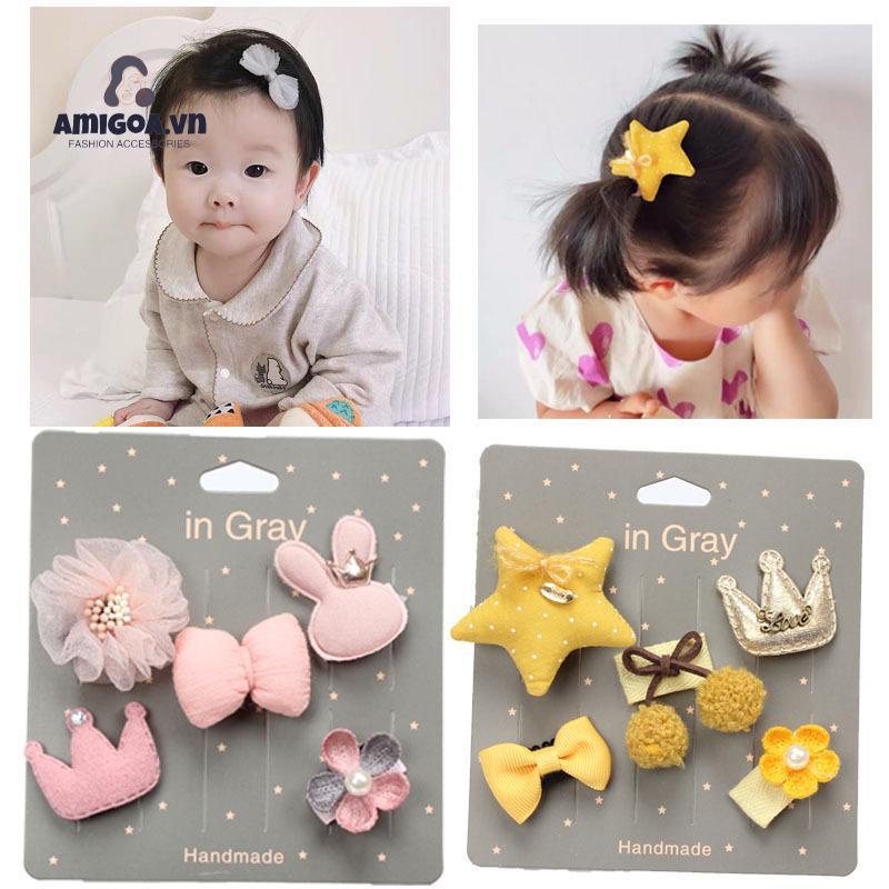 Kẹp Tóc Thiết Kế Xinh Xắn Không Đau Dành Cho Bé