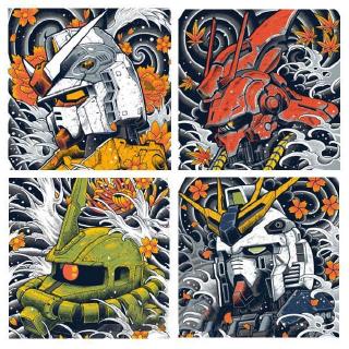 Áo thun đôi cổ tròn kỷ niệm 40 năm gundam