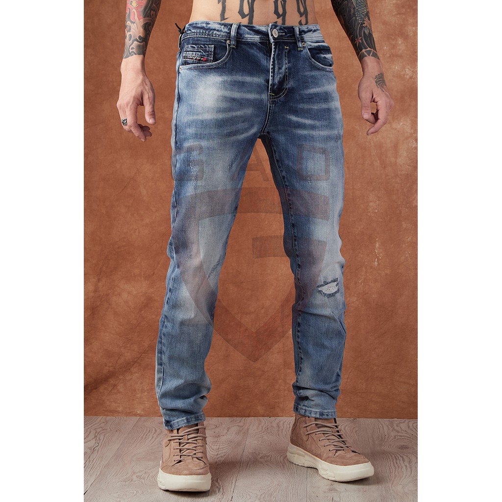 [𝐅𝐑𝐄𝐄 𝐒𝐇𝐈𝐏] QUẦN JEANS NAM WASH BẠC CÁ TÍNH CHẤT JEAN CO GIÃN CỰC ĐẸP - Quần bò size lớn - Jean ống ôm - Hàng có sẵn