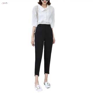 Quần công sở baggy gấu lệch