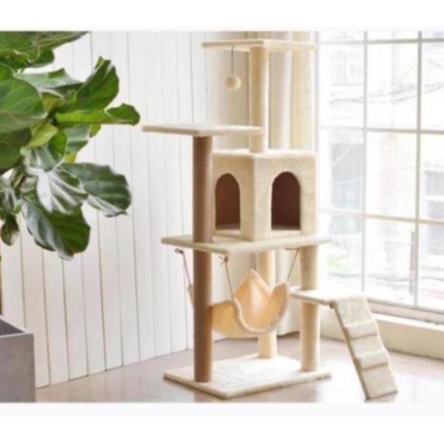 Trụ mèo leo trèo nhiều tầng Nhà cây cho mèo cao 1,4m cat tree dụng cụ cào móng