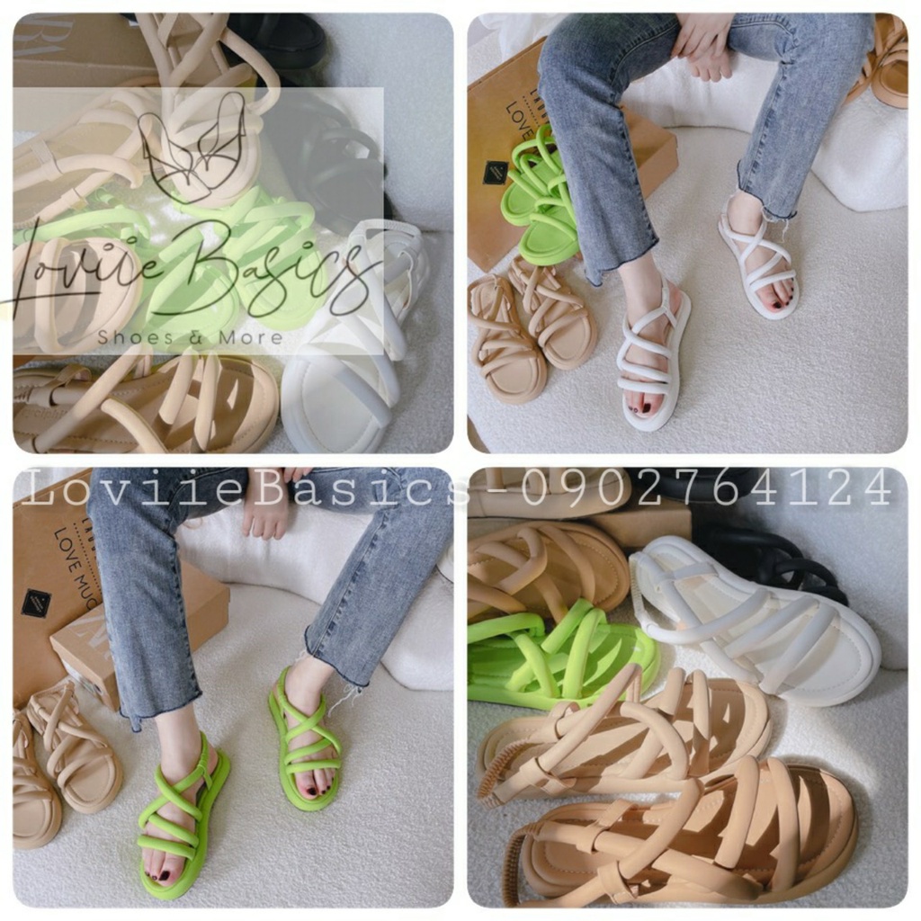 SANDAL XUỒNG LOVIIE BASICS - GIÀY NỮ THỜI TRANG QUAI NGANG PHỒNG DA MỀM ĐẾ BẰNG S220835