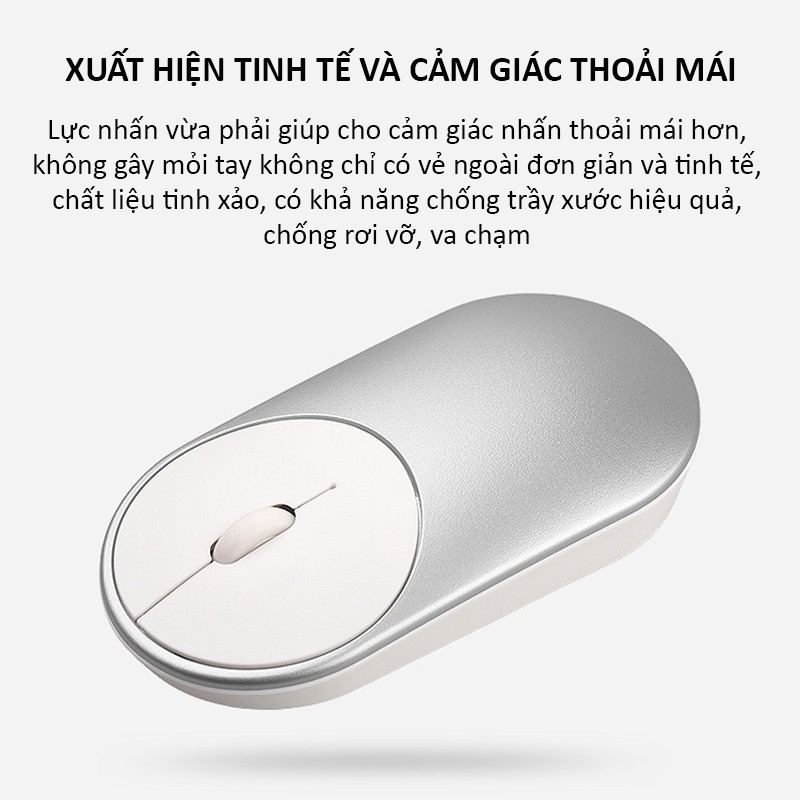 Chuột không dây 2.4GHz thiết kế đẹp mắt gọn nhẹ pin rời không tạo tiếng ồn bảo hành 12 tháng M3 chuột máy tính