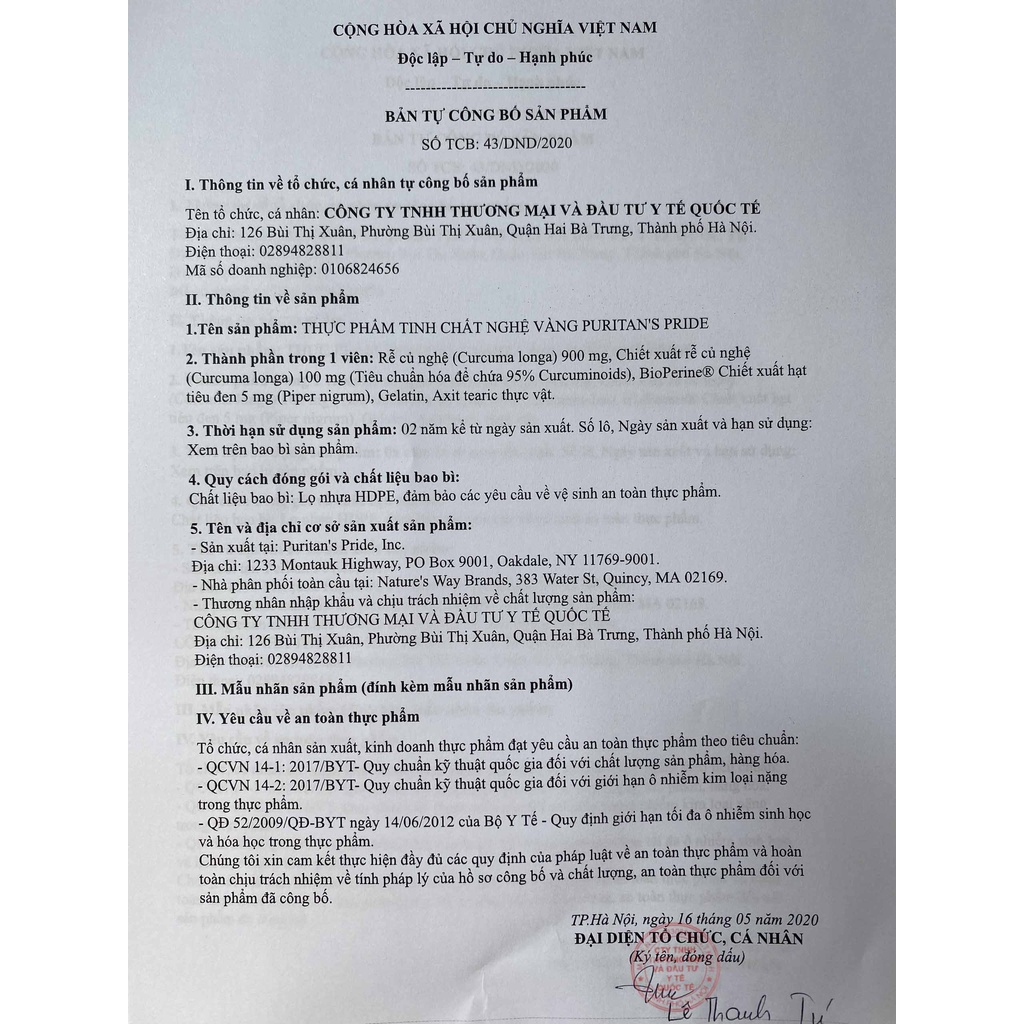 Tinh Chất Nghệ Vàng Turmeric Curcumin Puritan's Pride