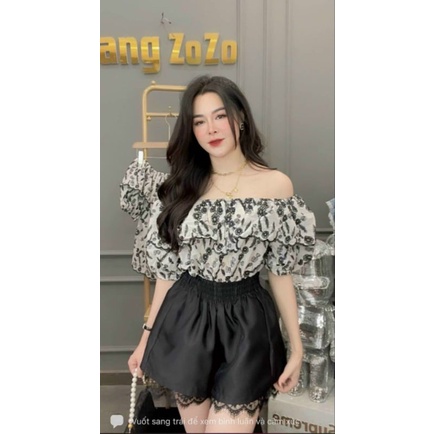 Quần sóc phồng nhẹ pha ren