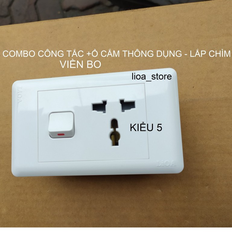 COMBO CÔNG TẮC +Ổ CẮM THÔNG DỤNG - LẮP CHÌM (VIỀN BO).