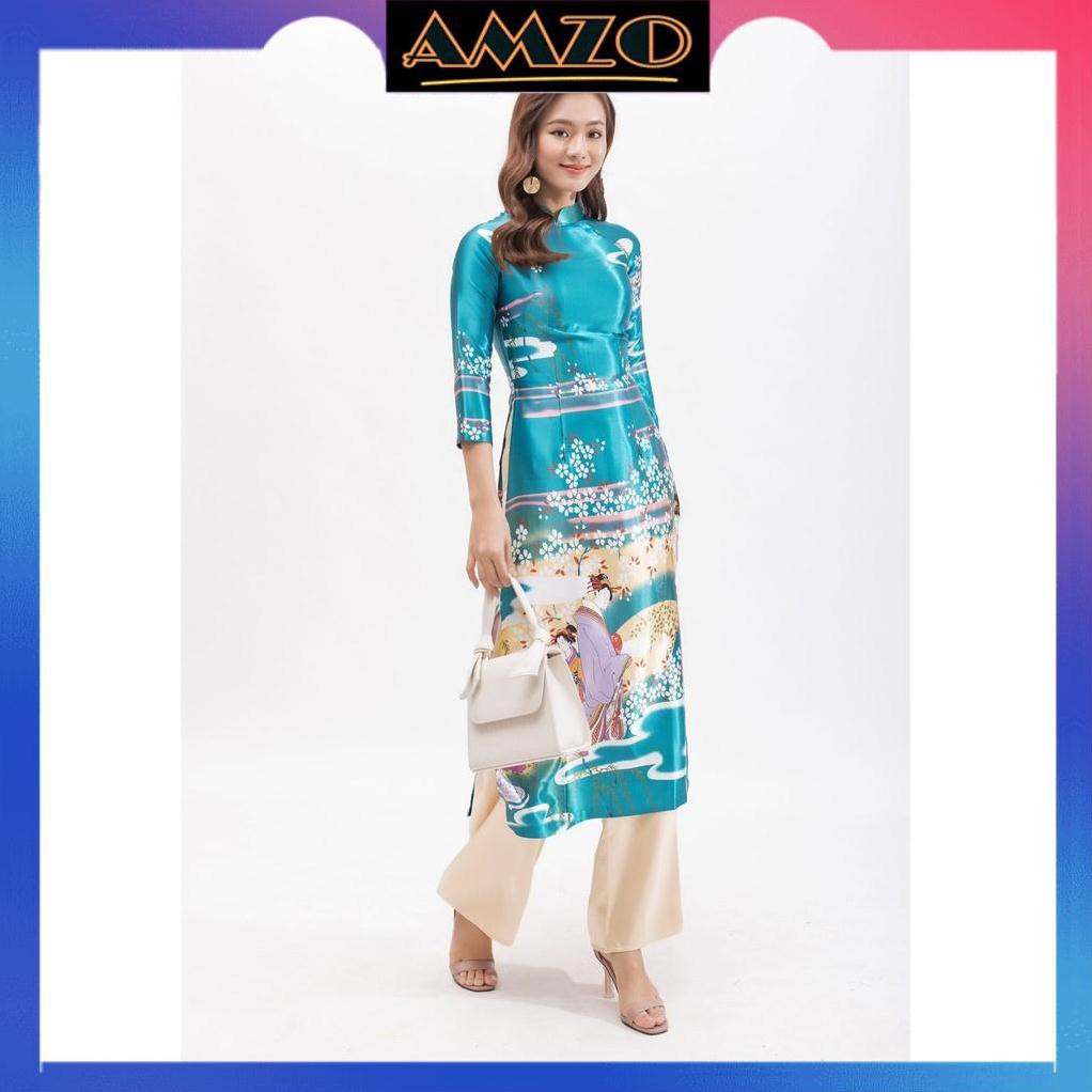 Áo Dài Truyền Thống, Áo Dài May Sẳn Có Cổ Chất Lụa Cao Cấp Họa Tiết Nhật Bản Hàng Thiết Kế Sang Trọng Quý Phái. | BigBuy360 - bigbuy360.vn