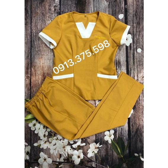 Đồng phục spa kèm thêu logo
