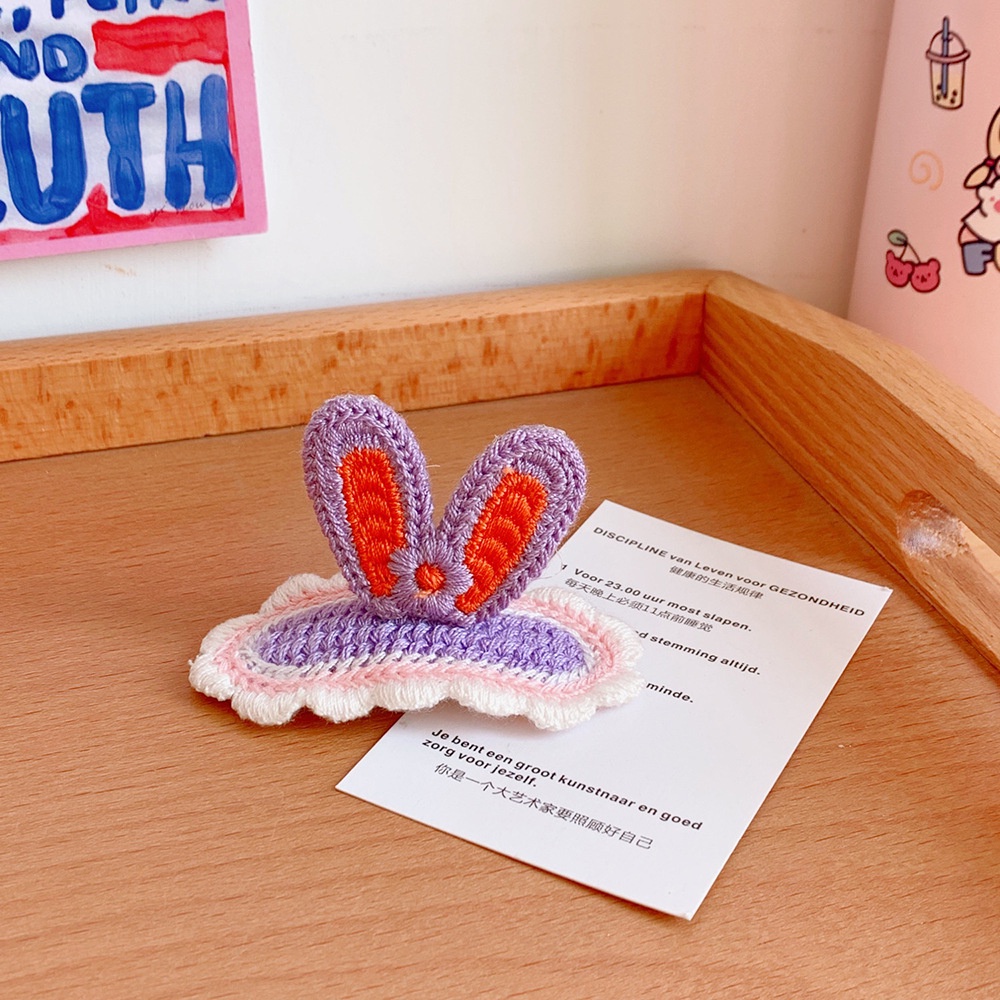 Kẹp tóc bằng len mềm mại dễ thương phong cách Nhật Bản cho bé gái