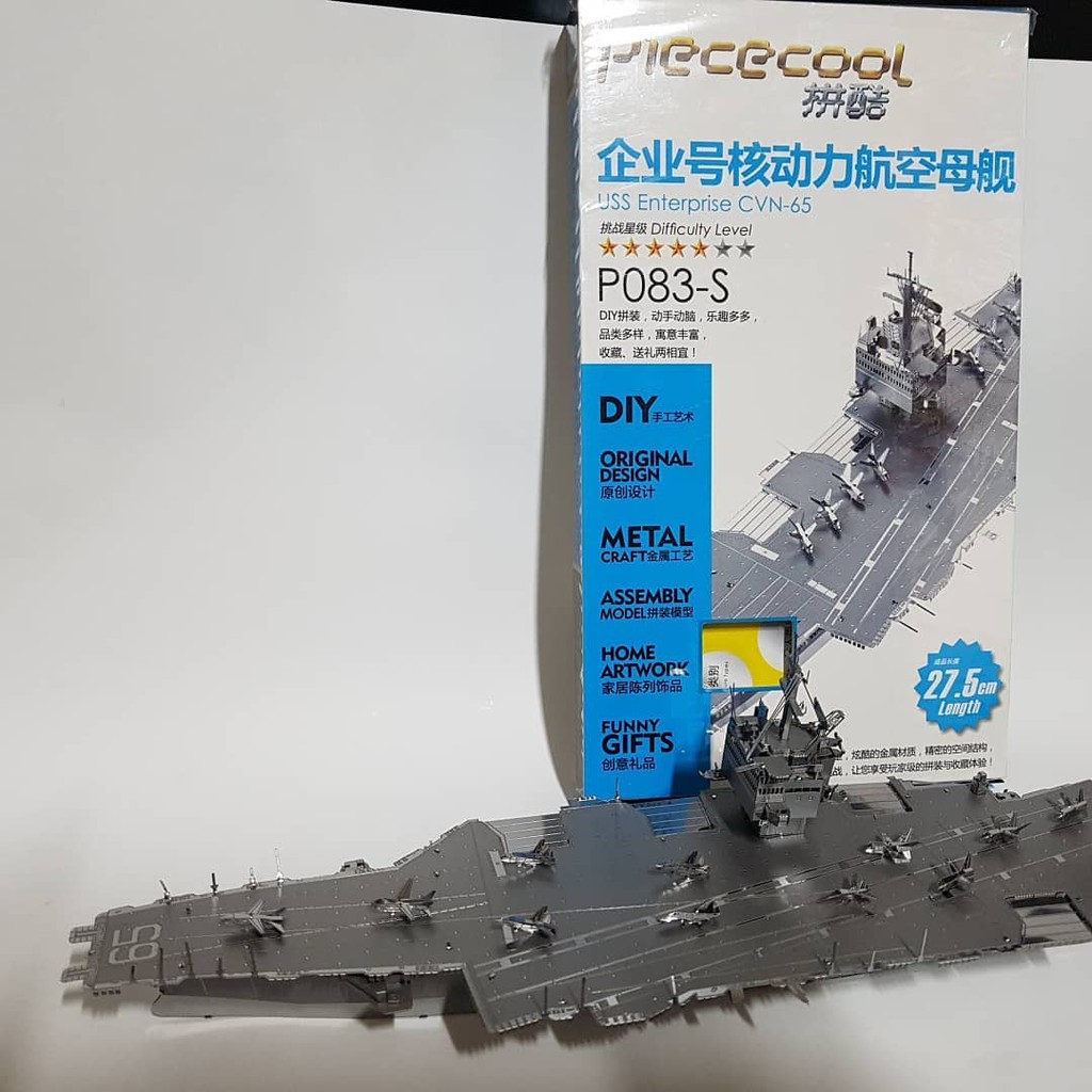 Mô hình 3D kim loại lắp ráp Piececool Tàu sân bay USS Enterprise CVN-65 [Chưa lắp]