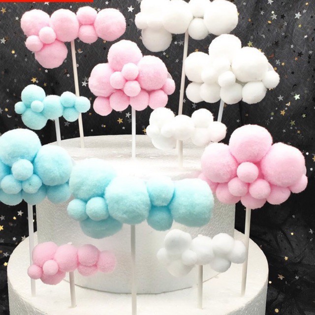 Que cắm đám mây - Phụ kiện trang trí bánh sinh nhật các loại