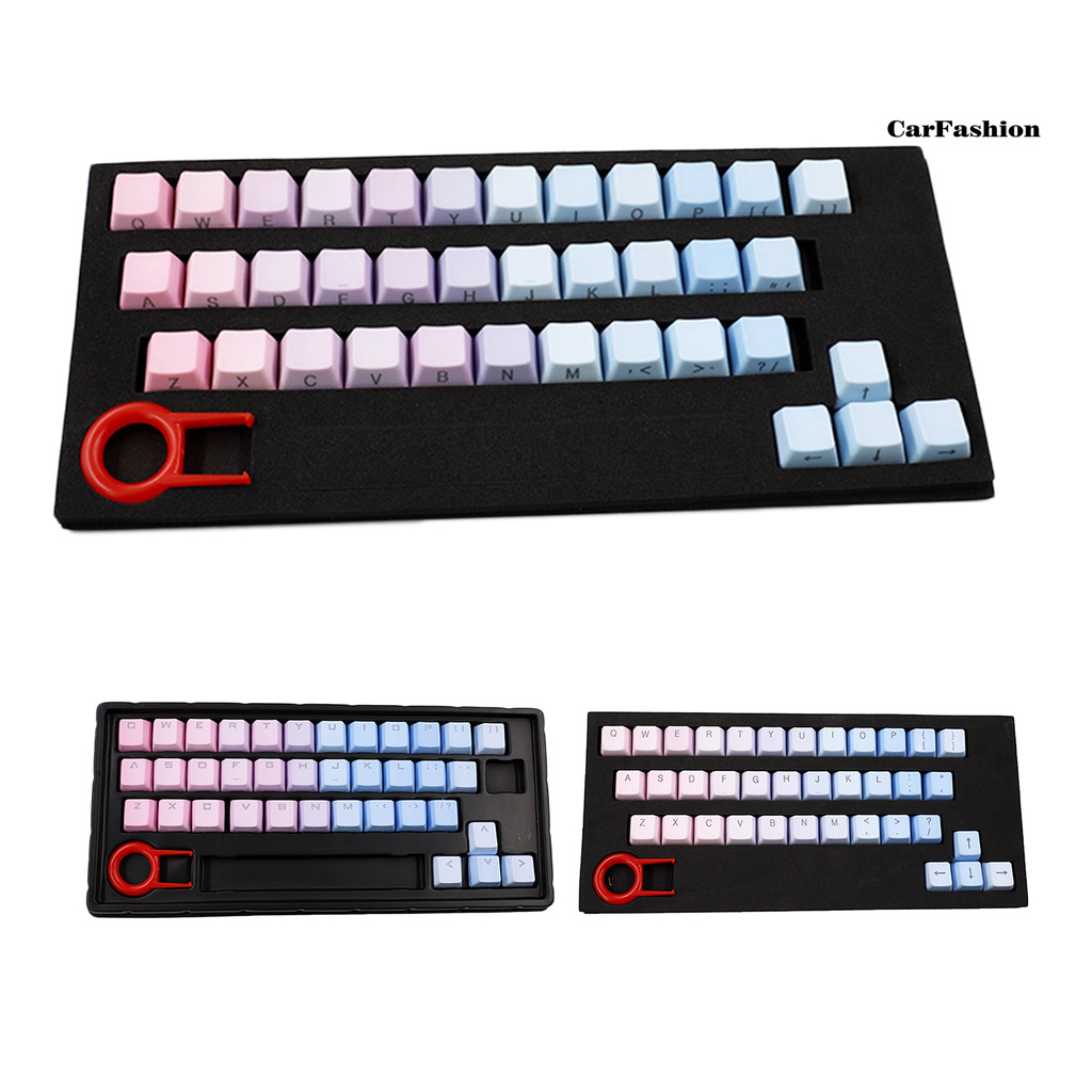 CDNP_37-Key Pink-Blue Gradient Backlight PBT Keycaps Mechanical Keyboard Replacement Caps for Computer Laptop