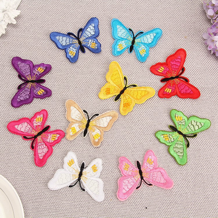 Miếng dán ủi thêu trang trí quần áo hình bướm