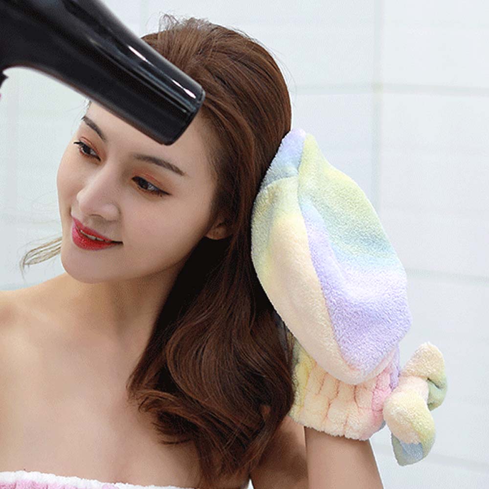 DANILO 1Pc Shower Caps Woman Towel Cap Hair Hat Towel Microfiber Bowknot Bathing Quick-drying Girl Dry Hair Towel/Multicolor