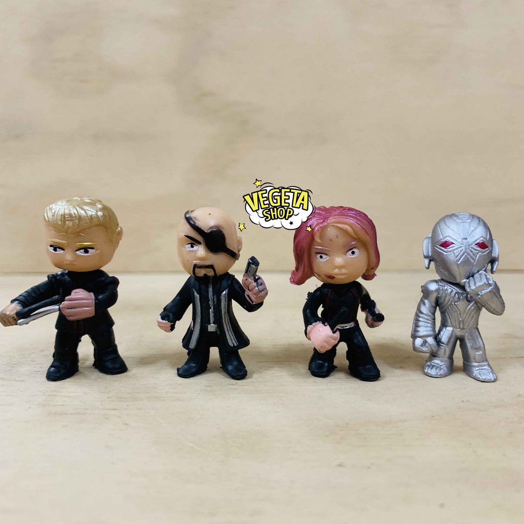 Đồ chơi Marvel Avengers DC - Captain Iron man Spider man Thor Black Widow Hulk Batman Superman Hawkeye Nick Fury - 3cm